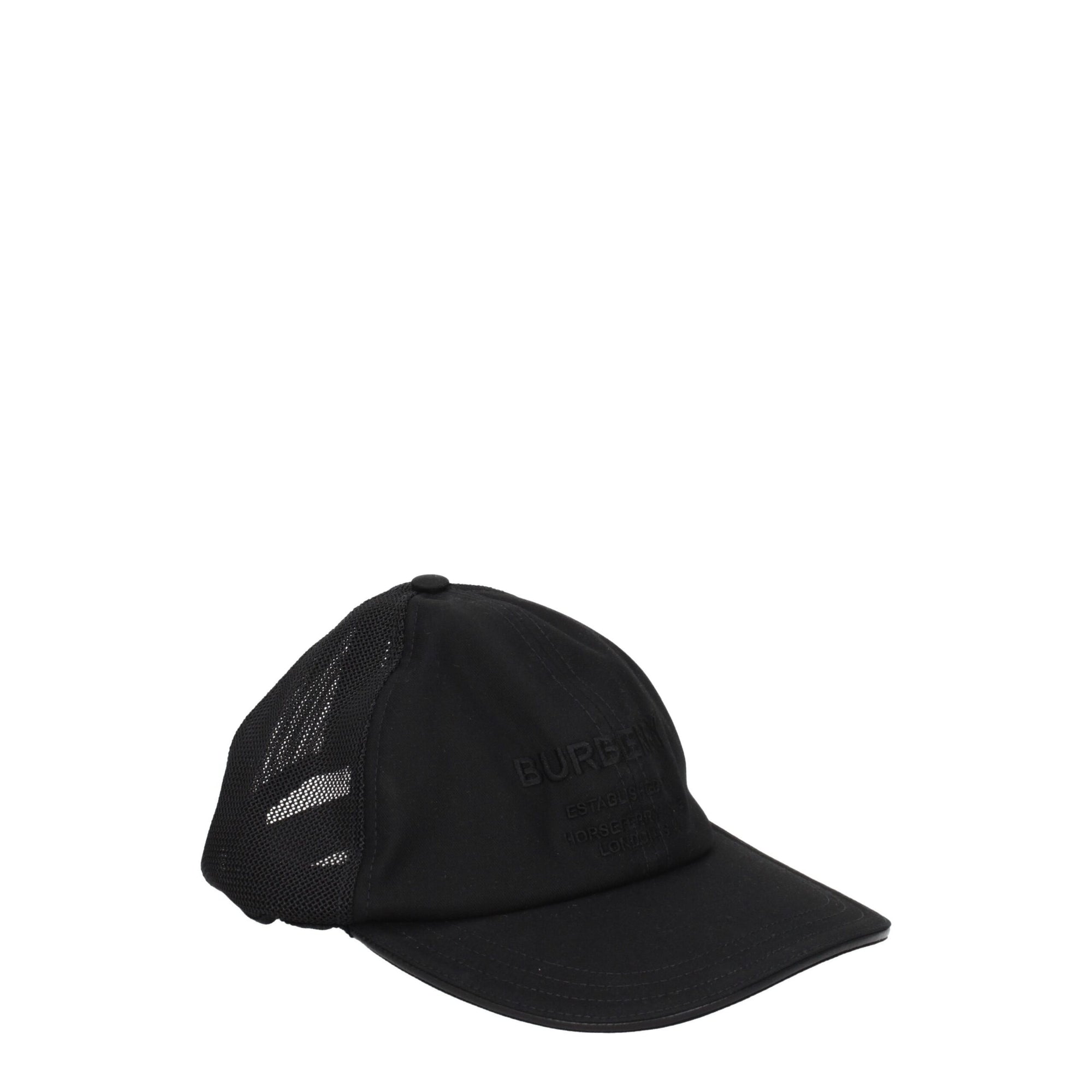 Burberry Black Cotton Caps (Baseball Hat)