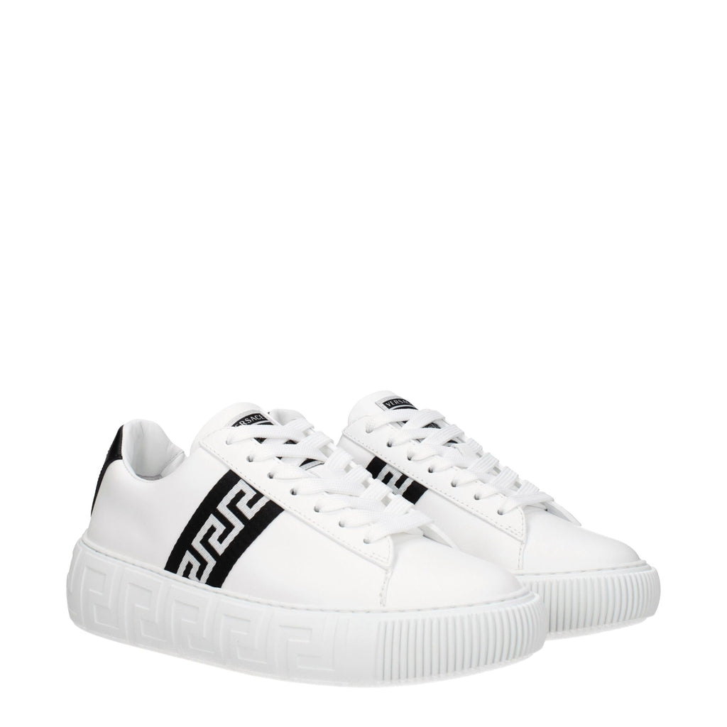 Versace White Leather Low Tops