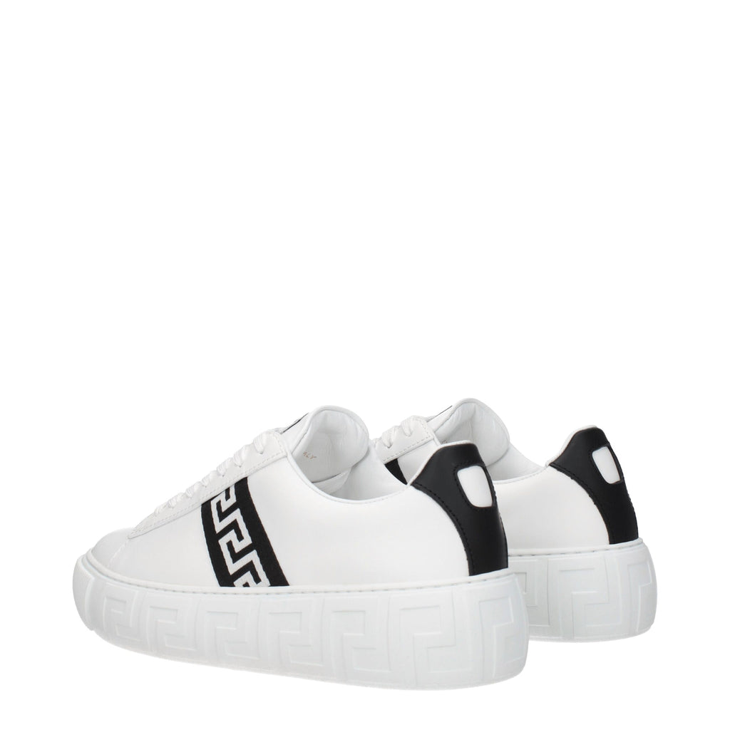 Versace White Leather Low Tops
