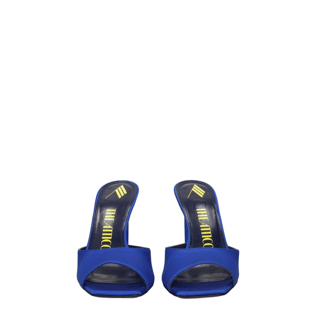 The Attico Blue Satin Stiletto Heels Sandals