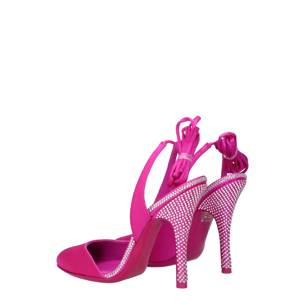 The Attico Pink Satin Stiletto Heels Sandals