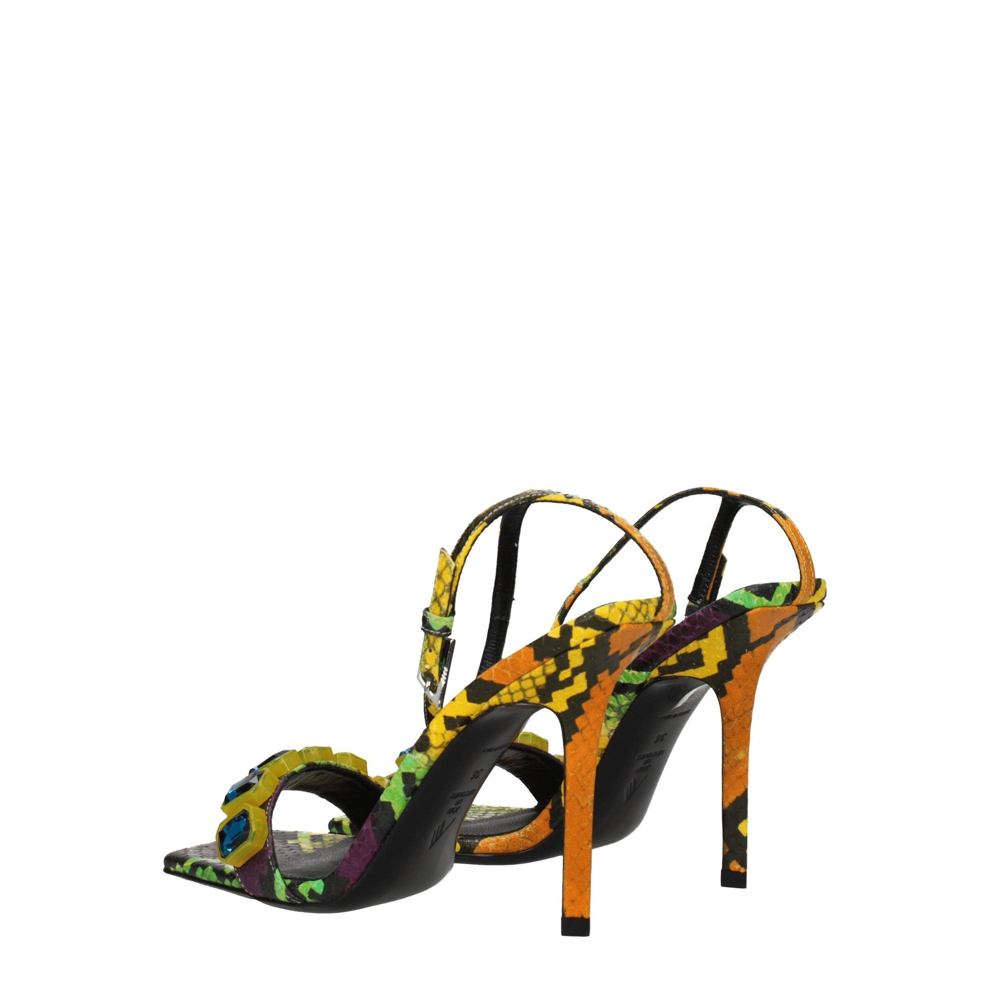 The Attico Multicolor Leather Stiletto Heels Sandals