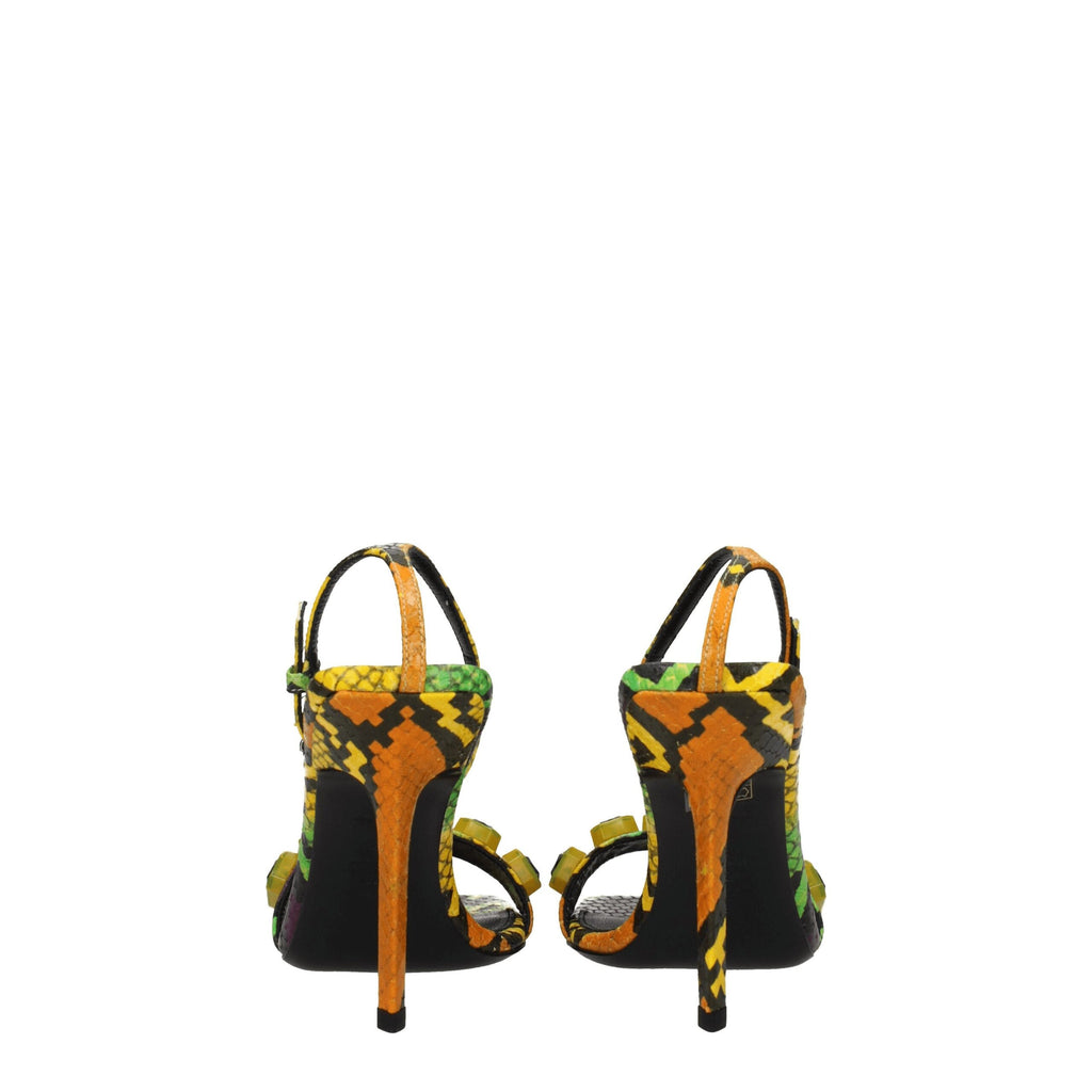 The Attico Multicolor Leather Stiletto Heels Sandals
