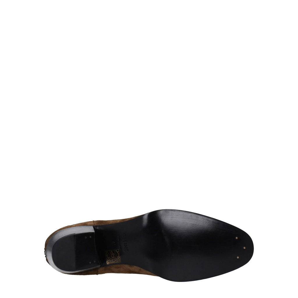 Celine Brown Leather Ankle Boots