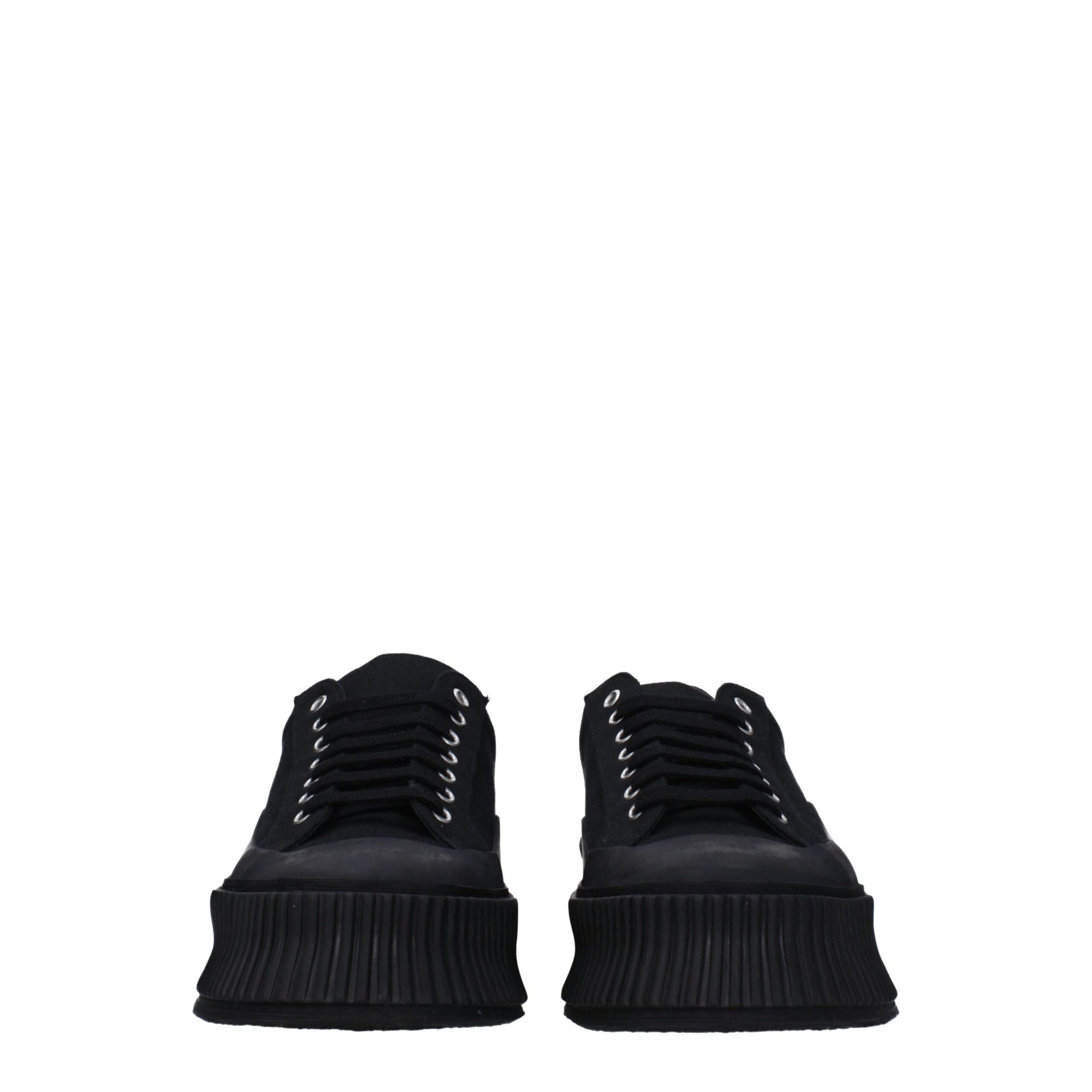 Jil Sander Black Fabric Platform Sneakers