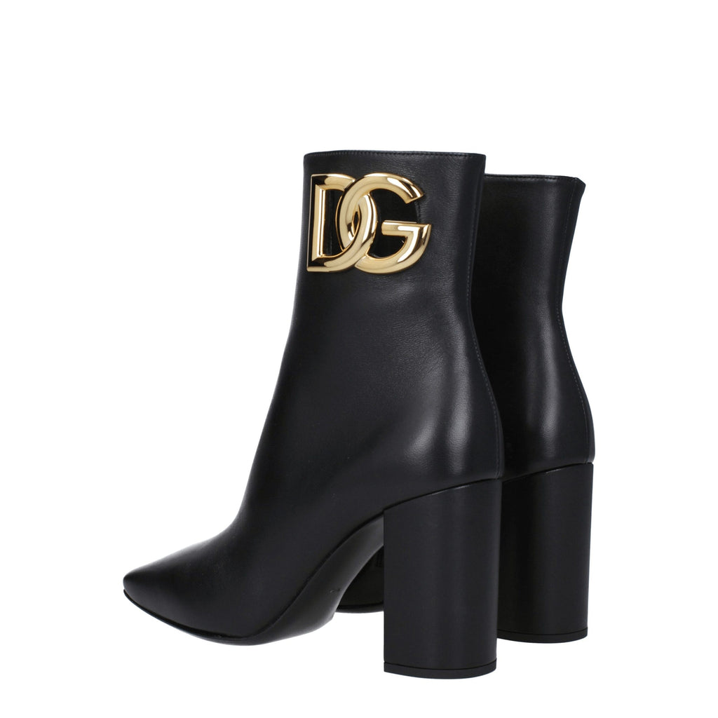 Dolce & Gabbana Black Leather Ankle Boots