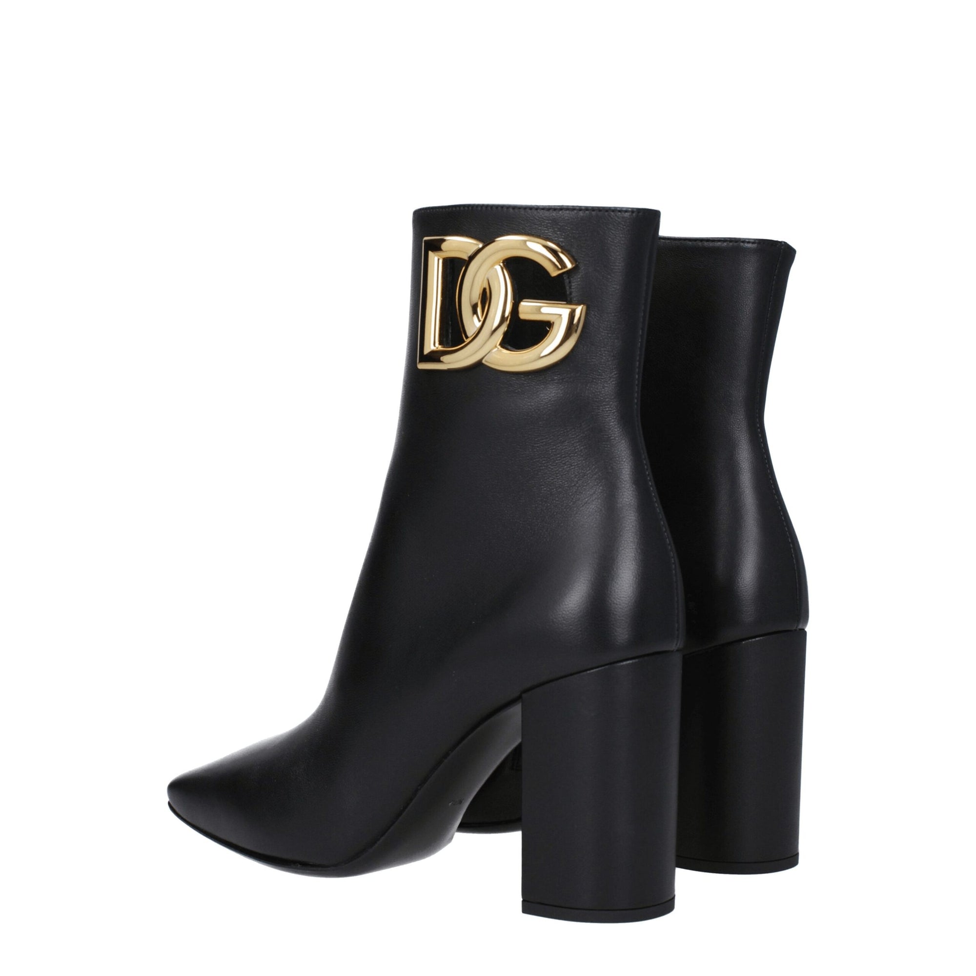 Dolce & Gabbana Black Leather Ankle Boots