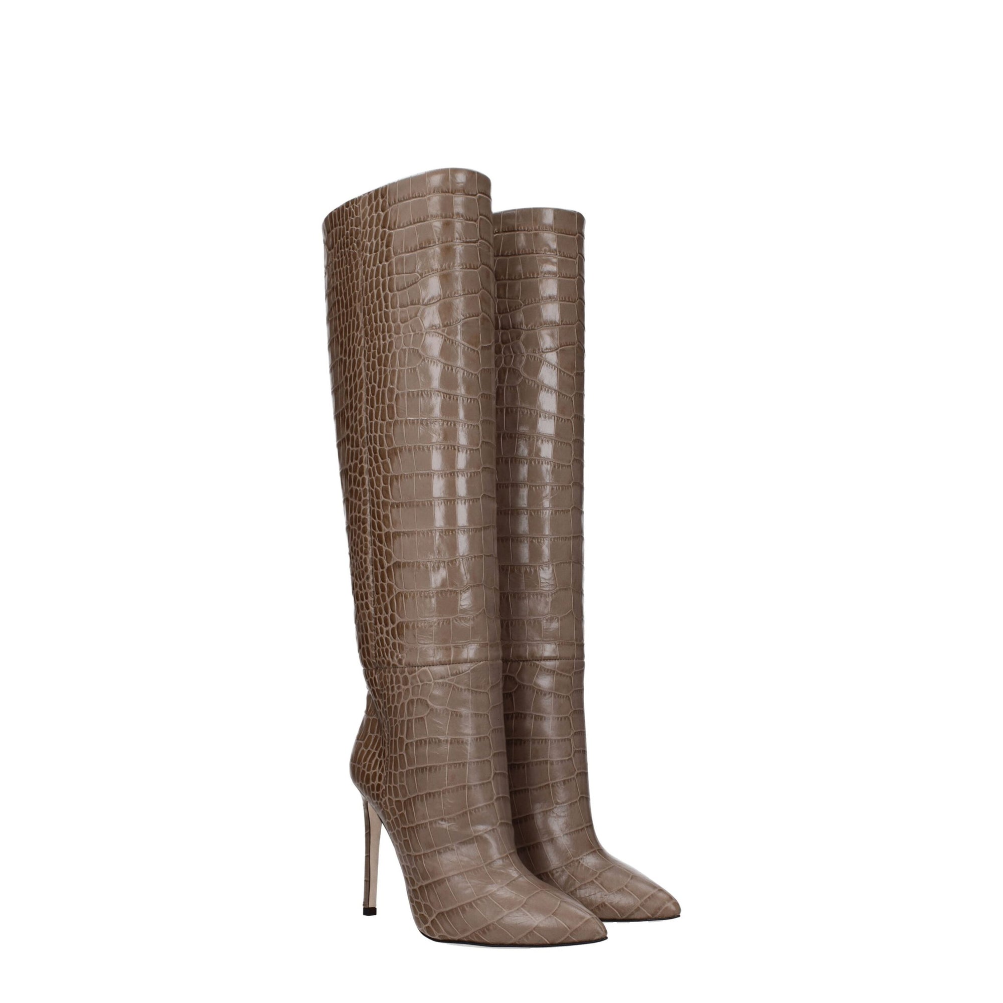 Paris Texas Beige Leather High Heel Boots
