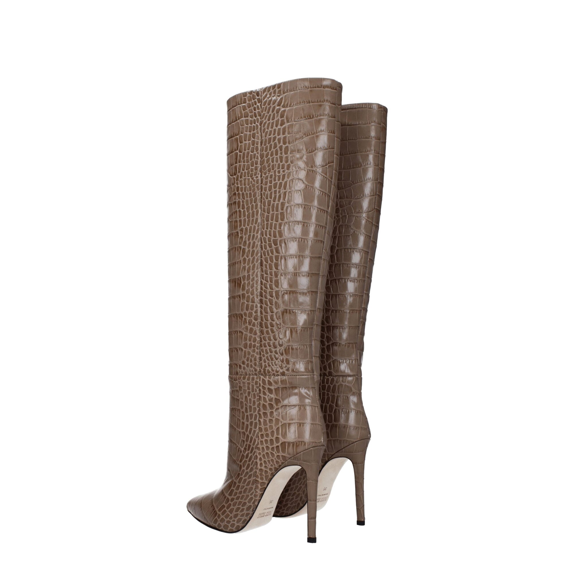 Paris Texas Beige Leather High Heel Boots