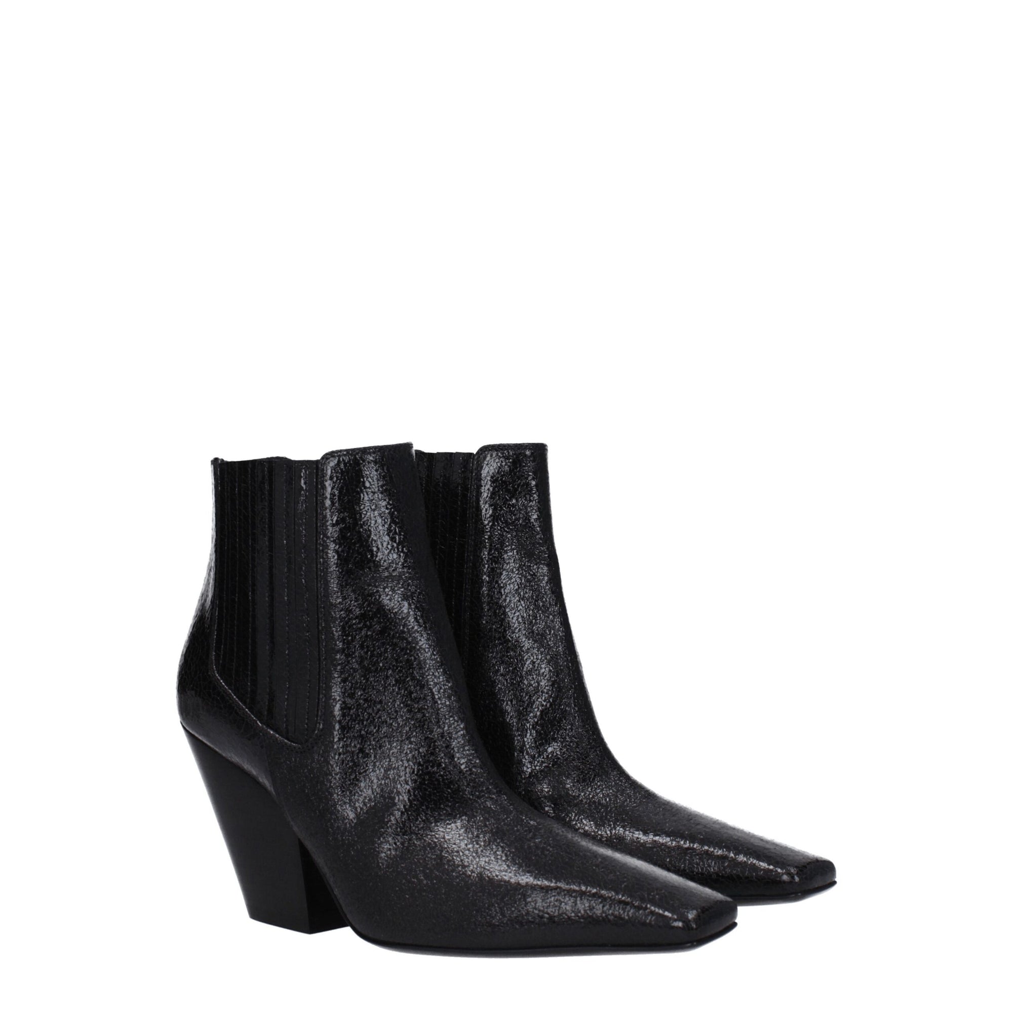 Casadei Black Leather Ankle Boots