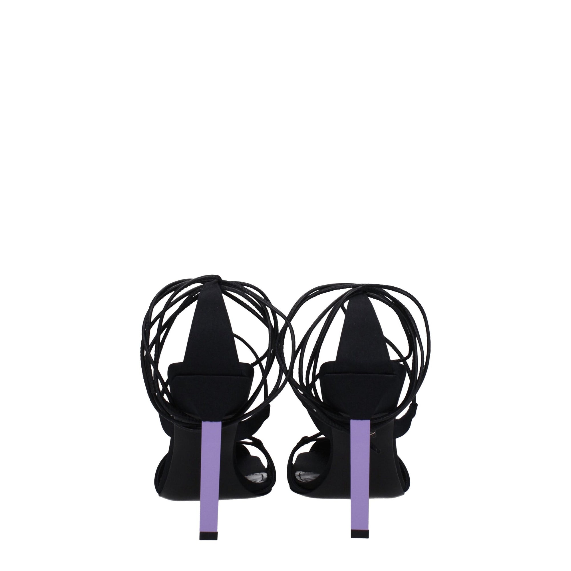 The Attico Black Fabric Stiletto Heels Sandals