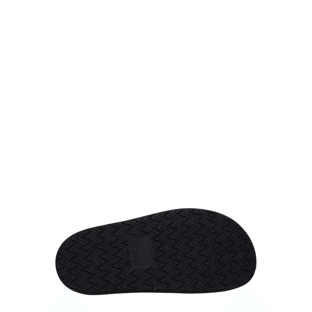 Isabel Marant Black Leather Slippers Sandals