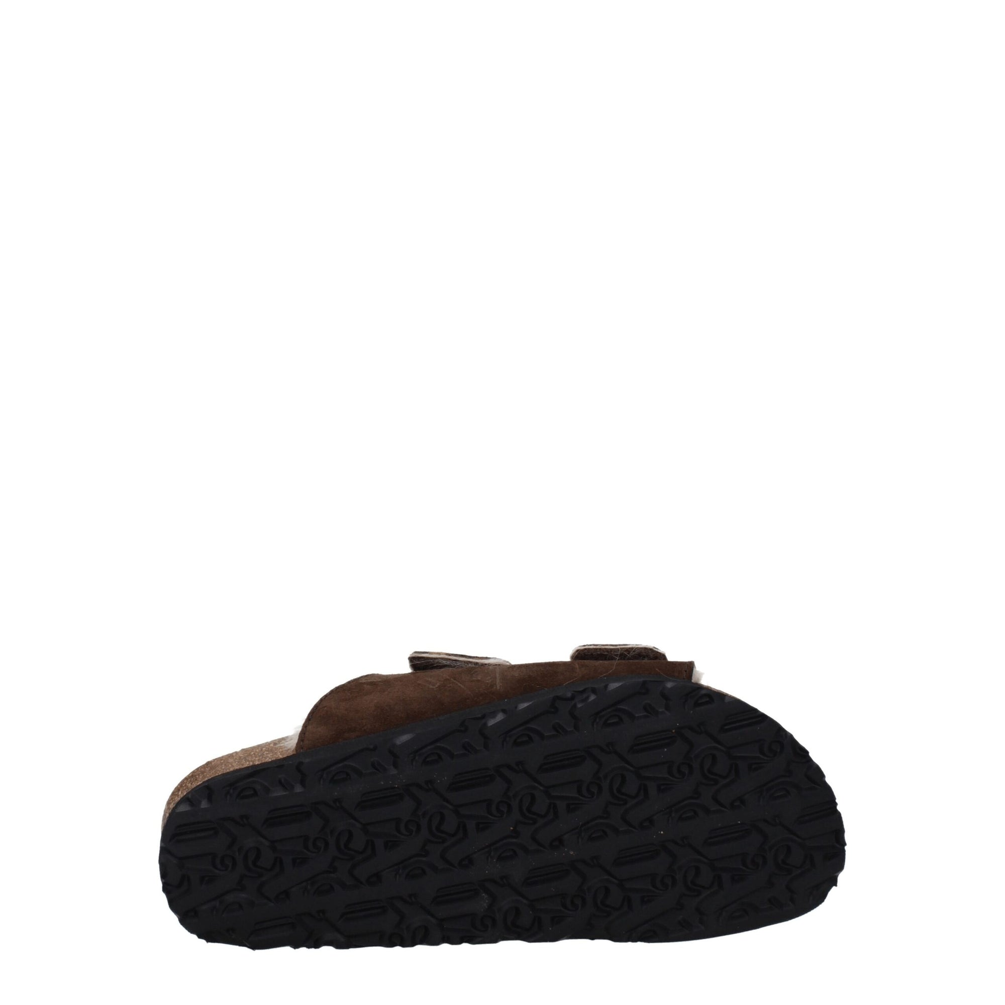 Palm Angels Brown Leather Slippers Sandals