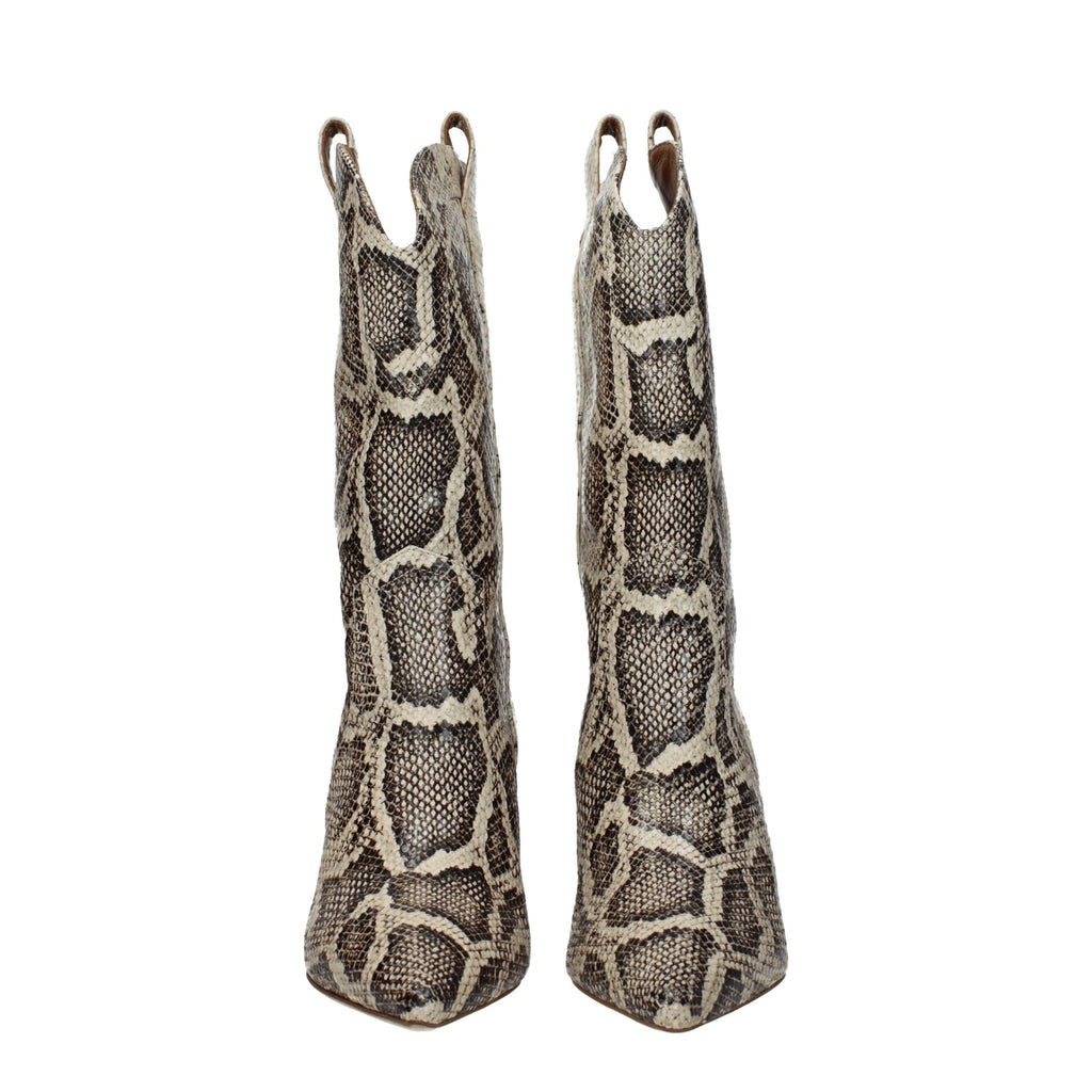 Paris Texas Beige Leather Ankle Boots