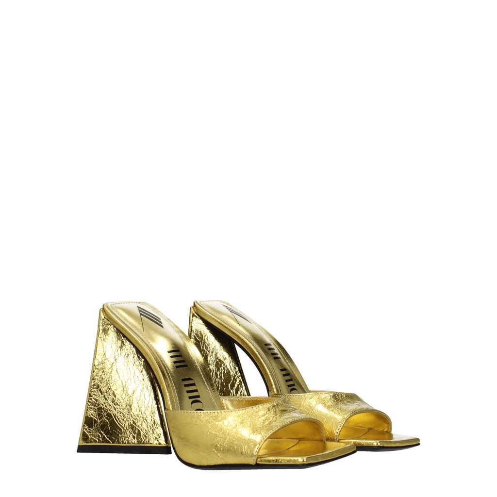 The Attico Gold Leather Platforms