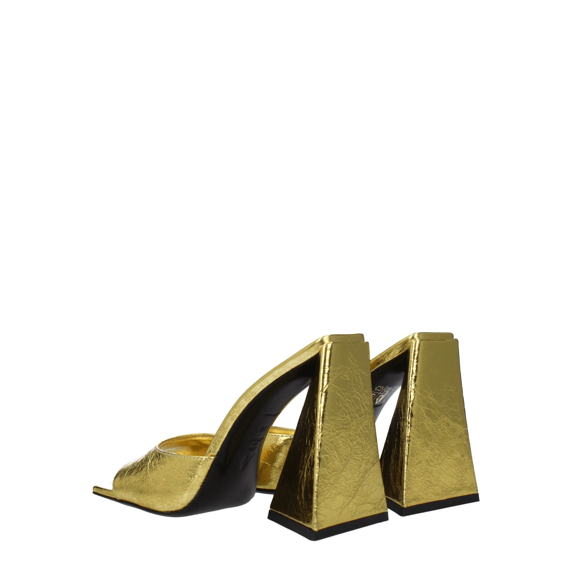 The Attico Gold Leather Platforms