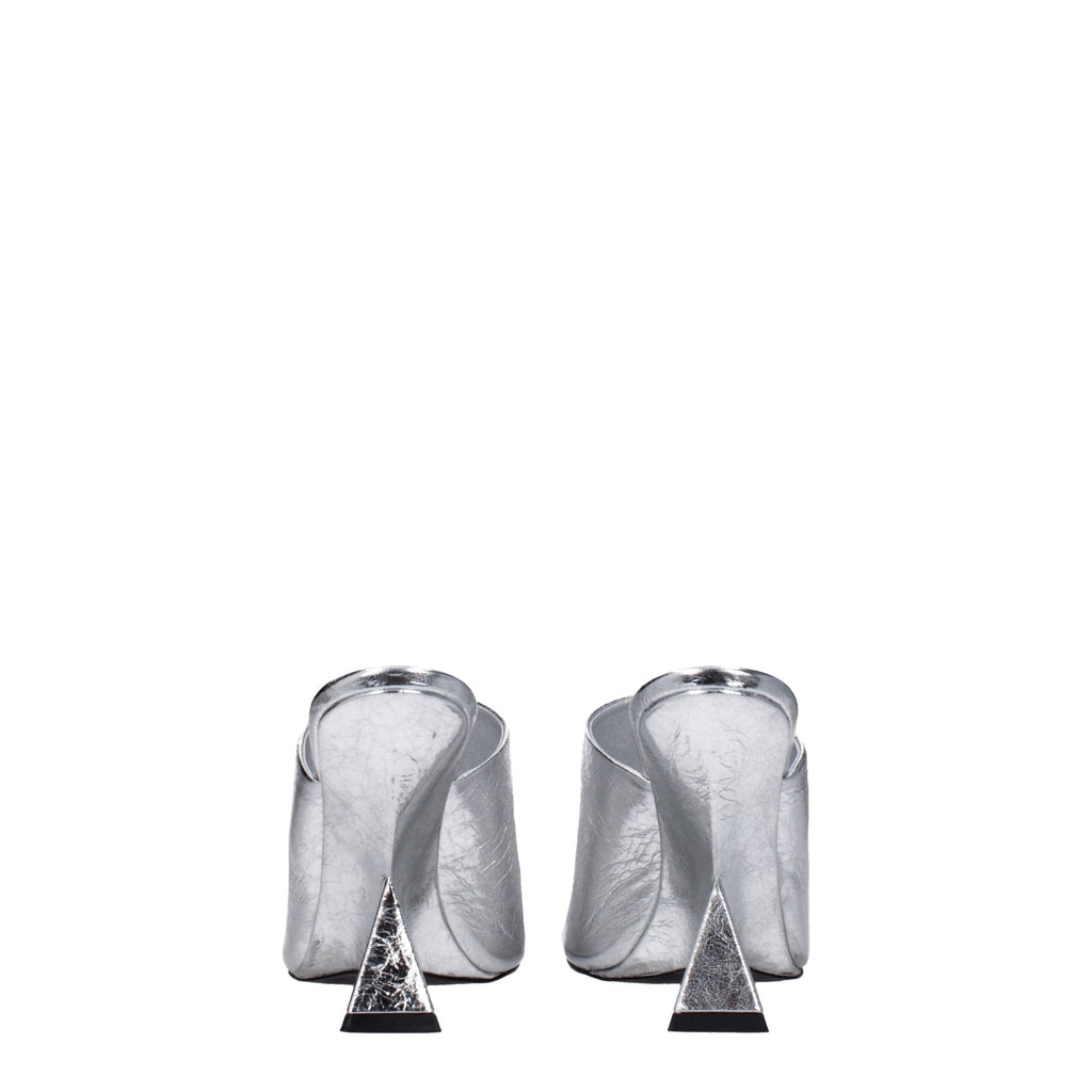 The Attico Gray Leather Platforms