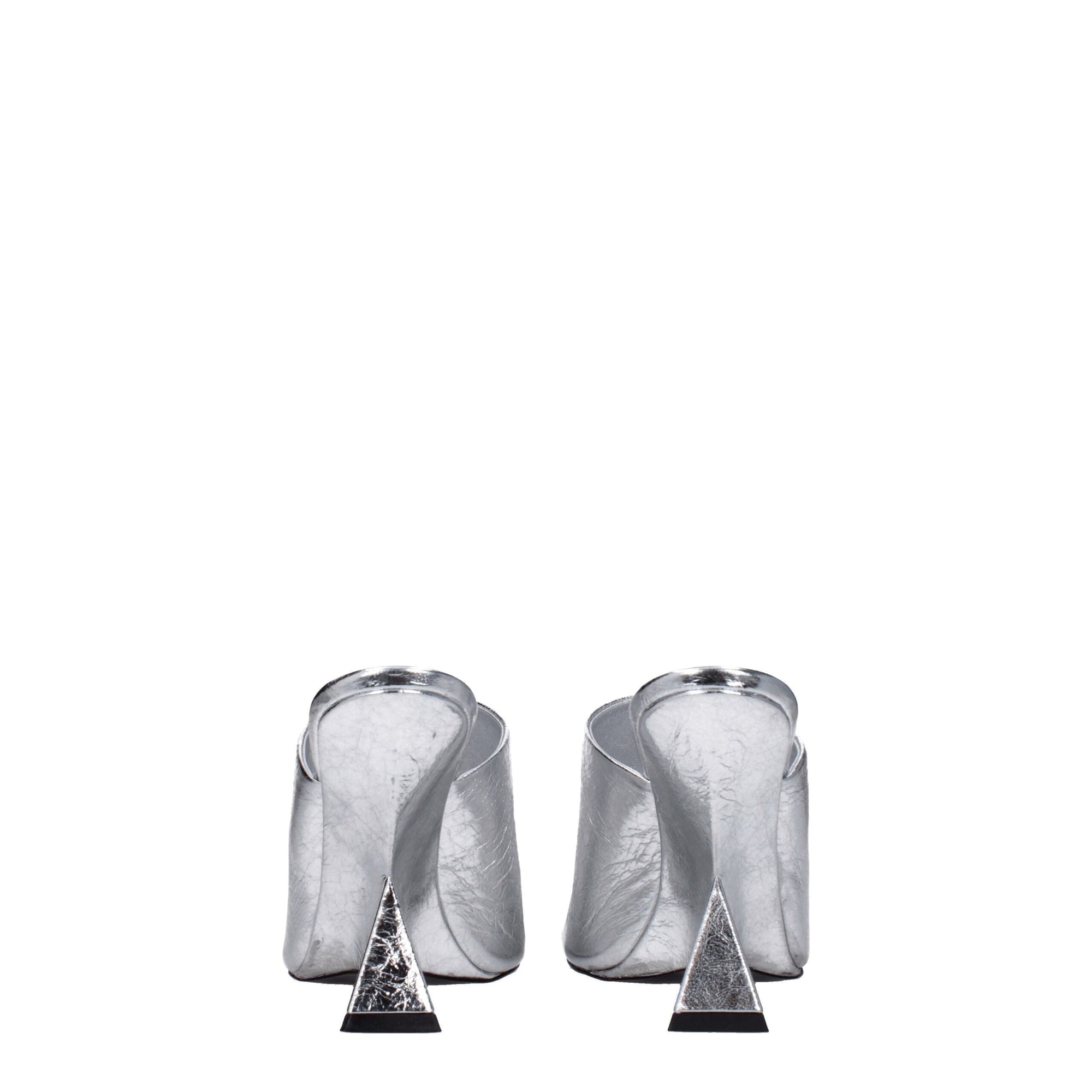 The Attico Gray Leather Platforms