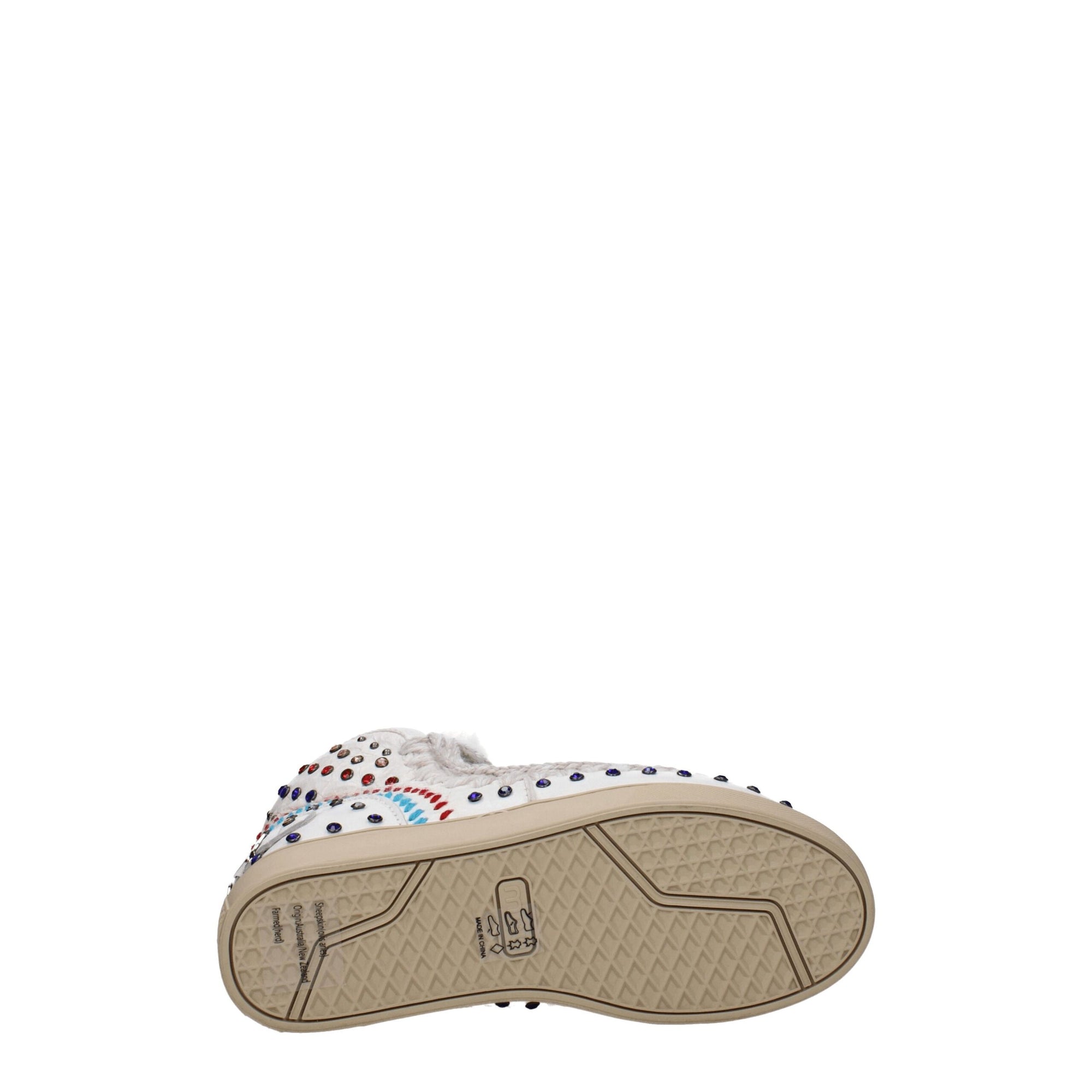 Mou White Leather Ankle Boots