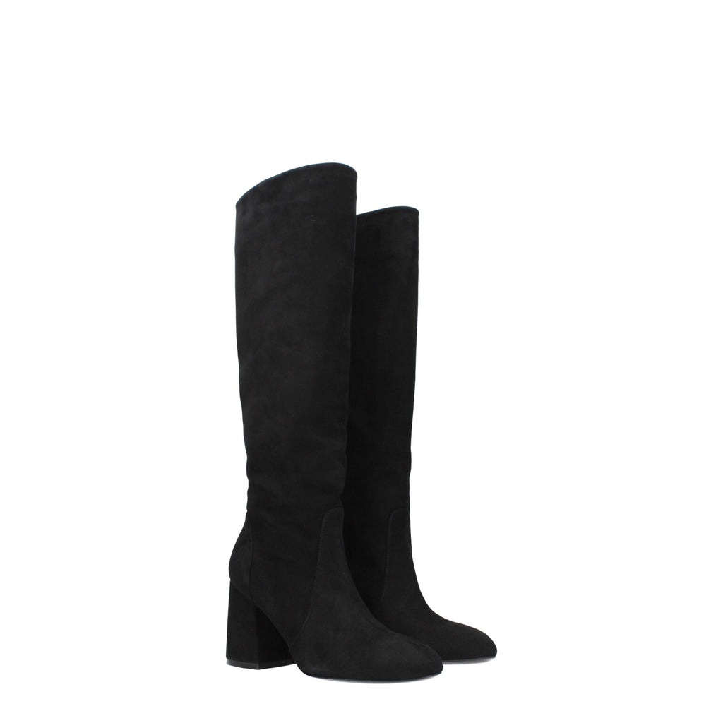 Stuart Weitzman Black Leather High Heel Boots