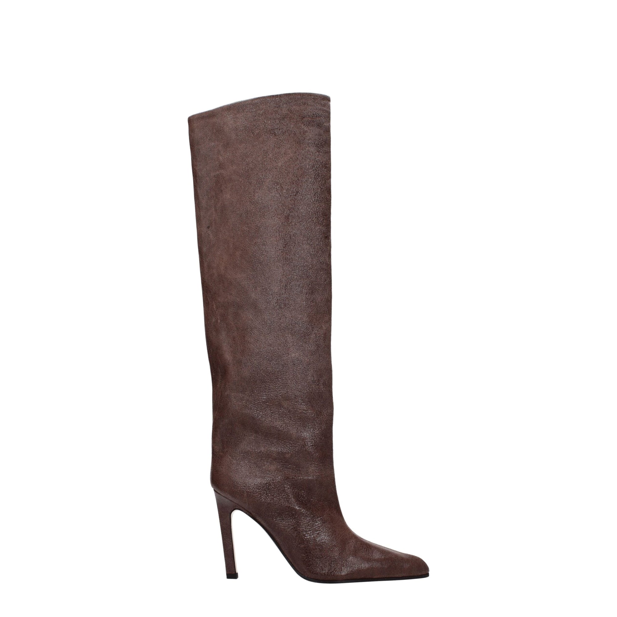 Paris Texas Brown Leather High Heel Boots