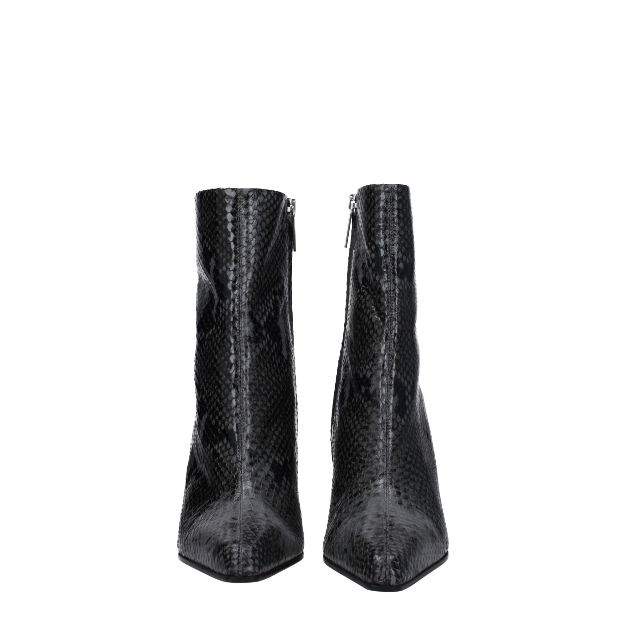 Paris Texas Gray Leather Ankle Boots