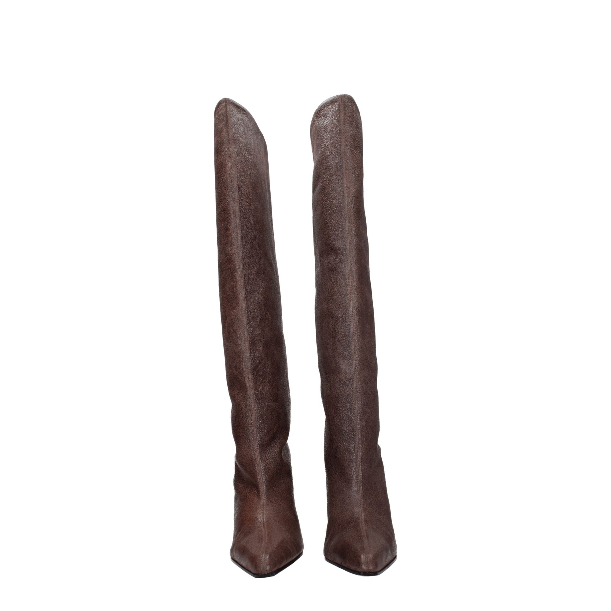 Paris Texas Brown Leather High Heel Boots