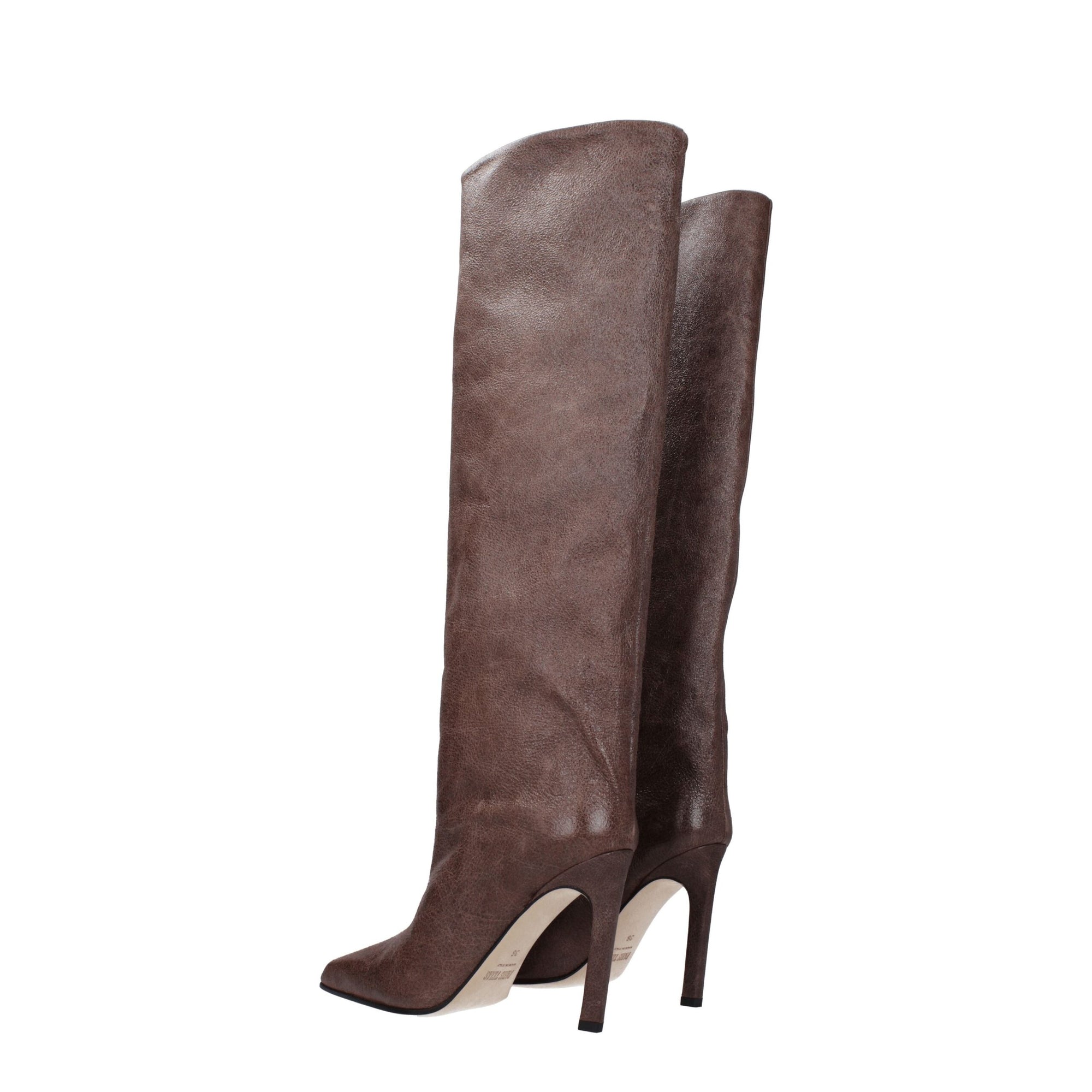 Paris Texas Brown Leather High Heel Boots