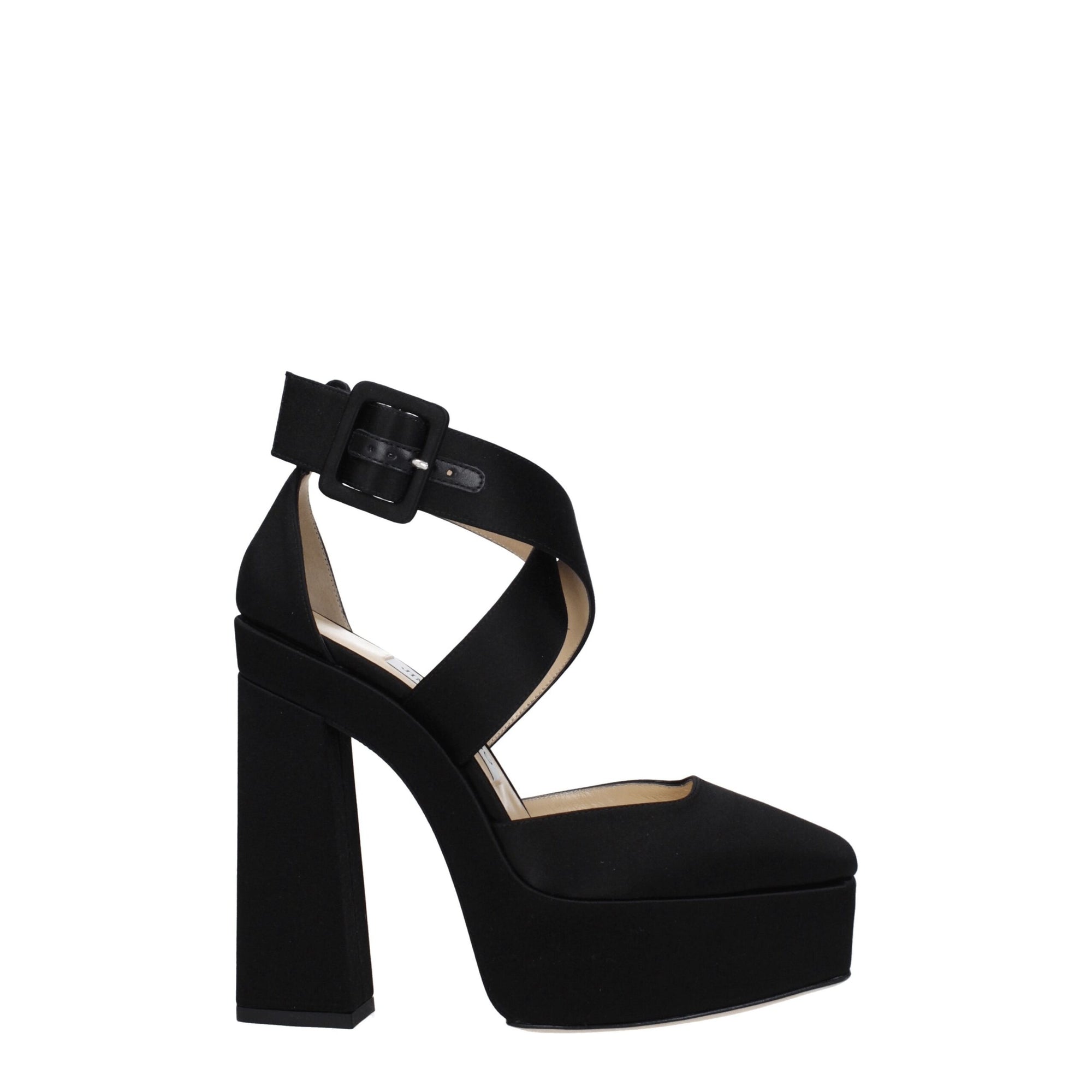 Jimmy Choo Black Satin Platforms