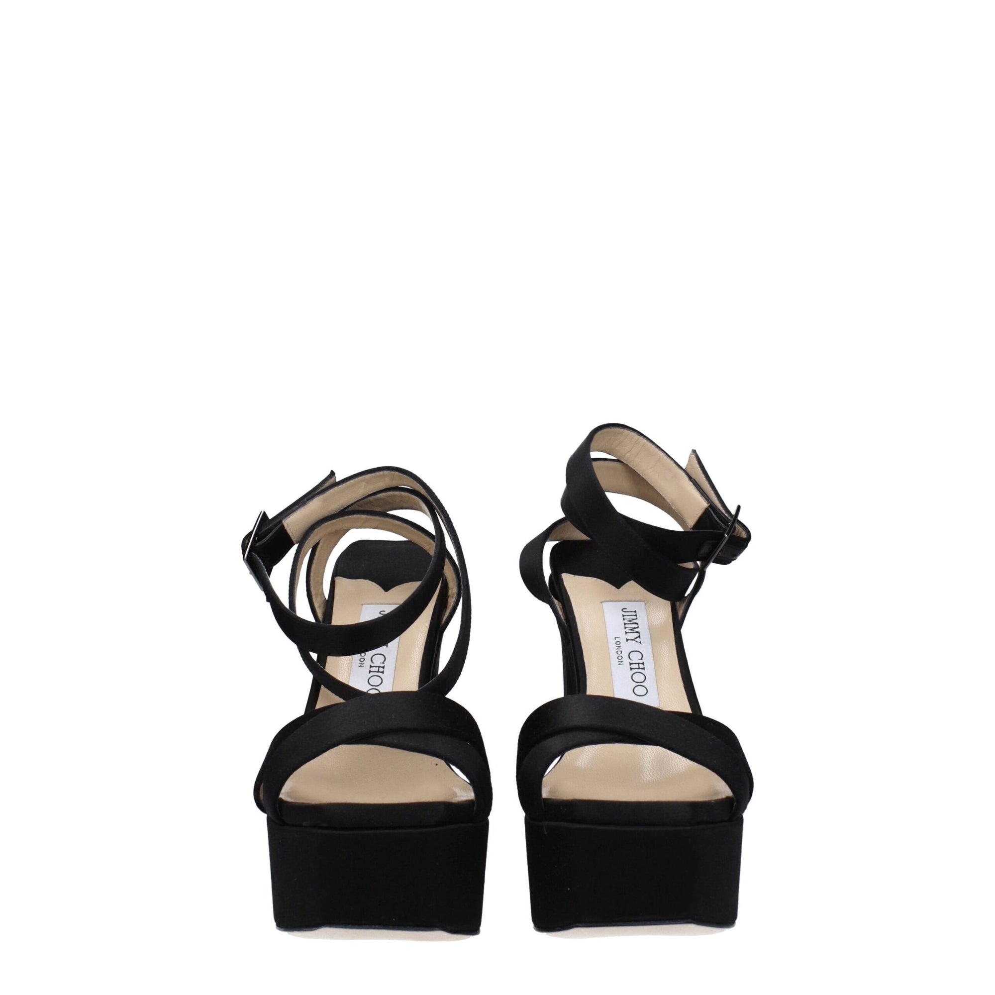 Jimmy Choo Black Satin Platforms