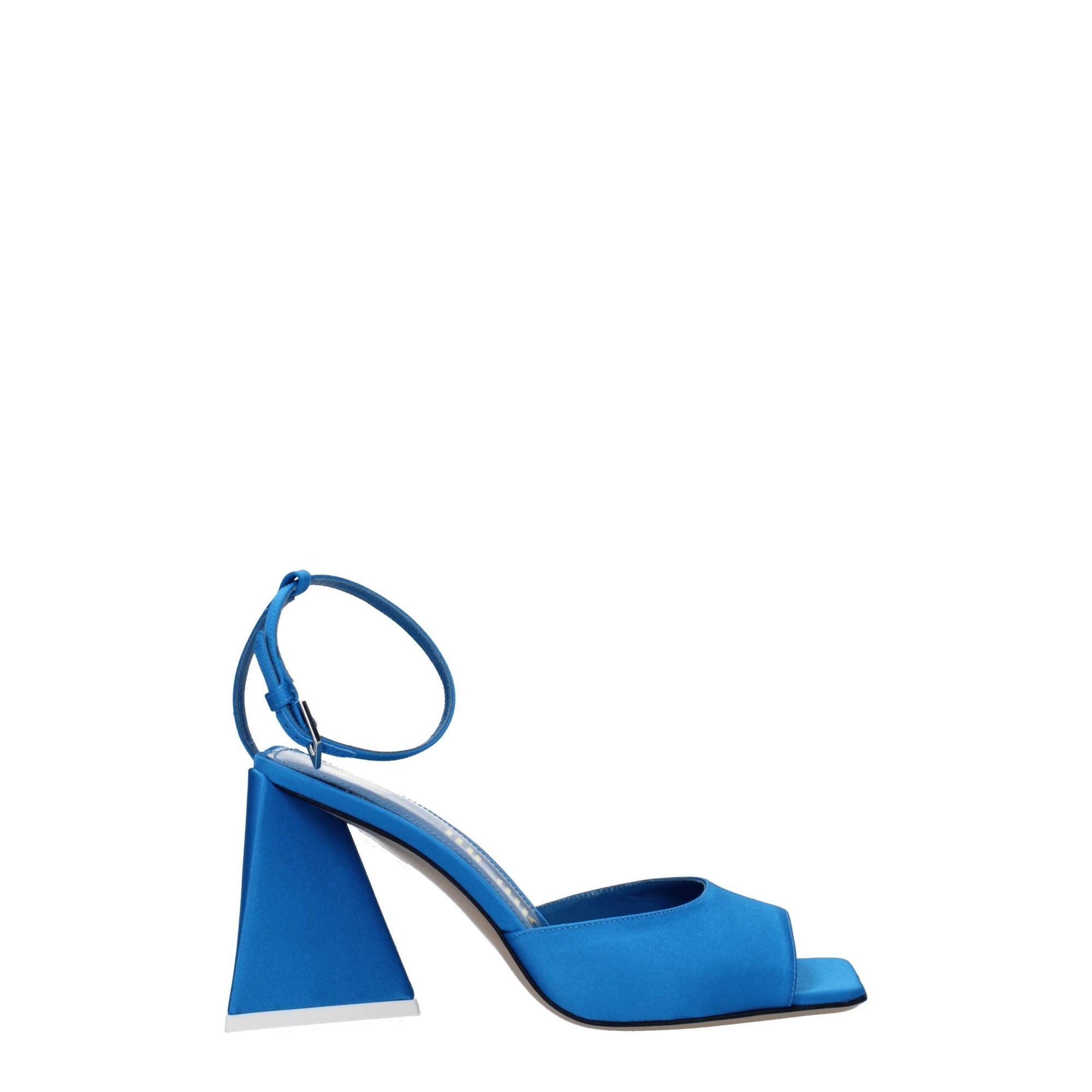 The Attico Blue Satin Stiletto Heels Sandals