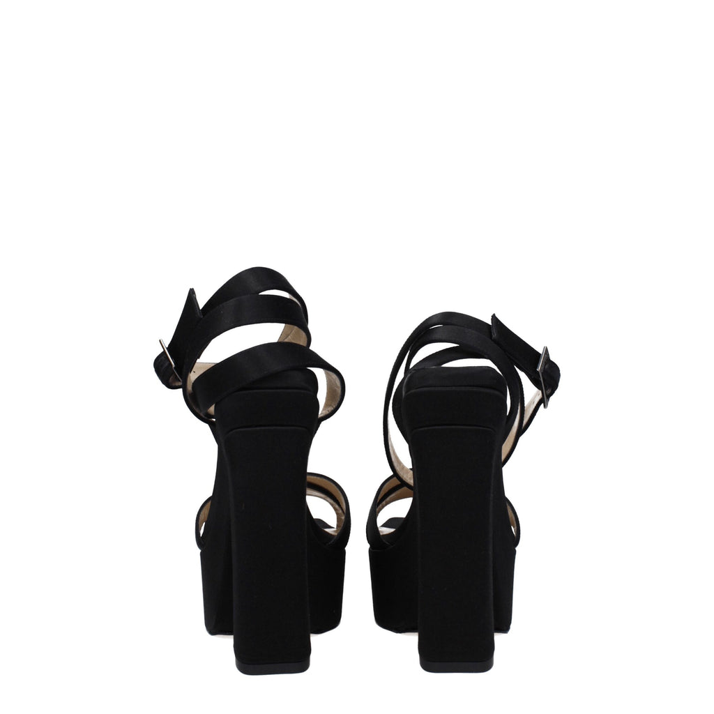 Jimmy Choo Black Satin Platforms