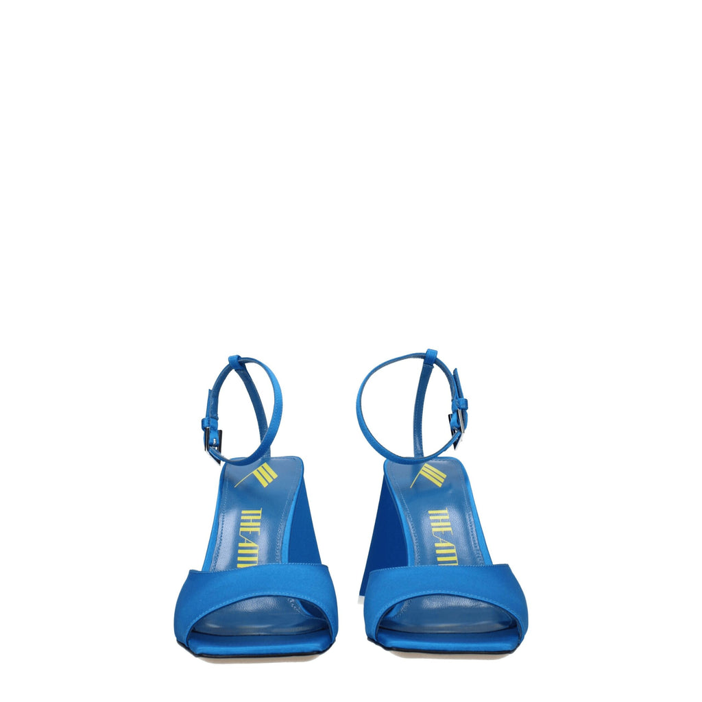The Attico Blue Satin Stiletto Heels Sandals