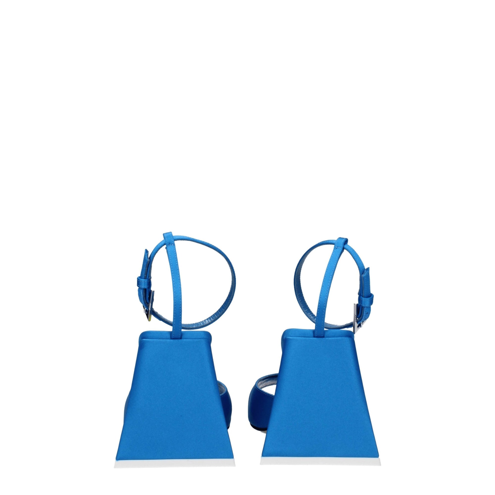 The Attico Blue Satin Stiletto Heels Sandals