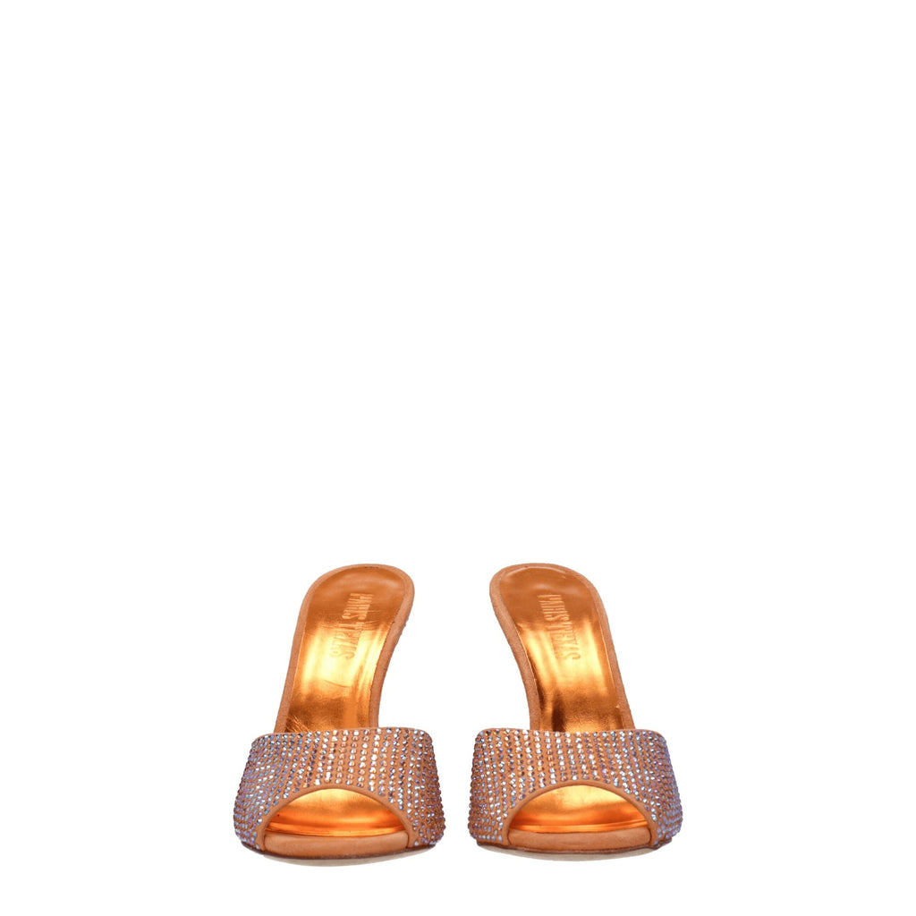 Paris Texas Orange Leather Stiletto Heels Sandals