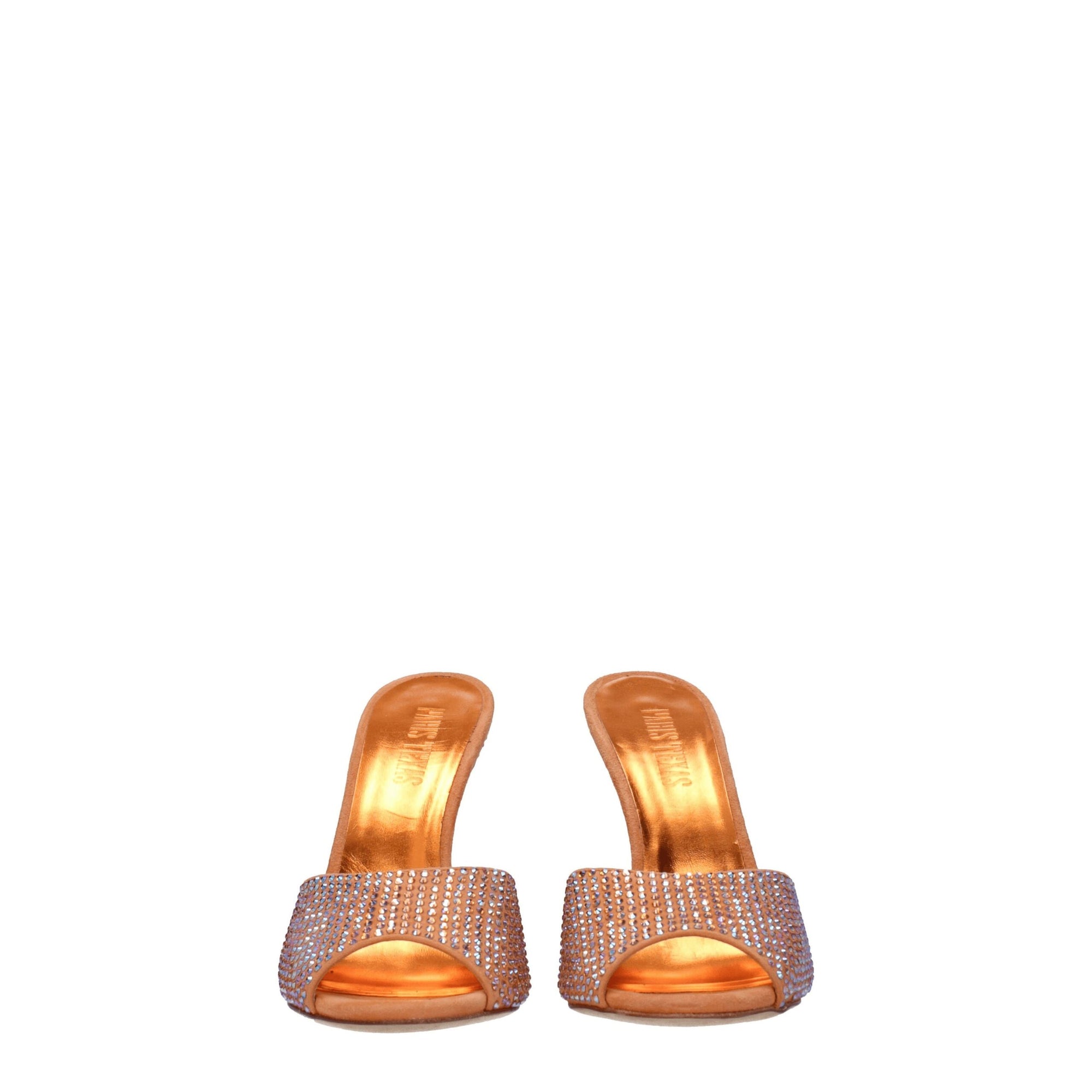 Paris Texas Orange Leather Stiletto Heels Sandals