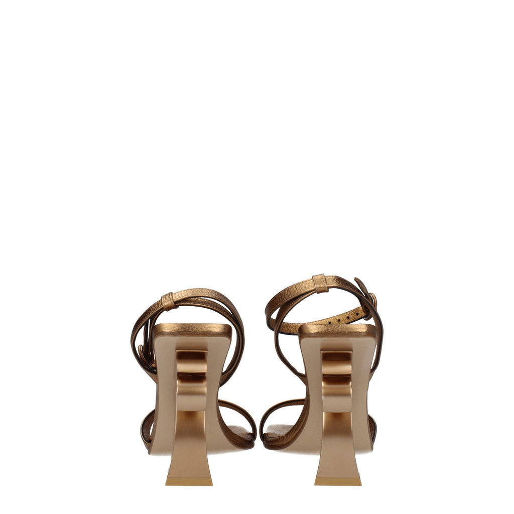 Palm Angels Gold Leather Platforms