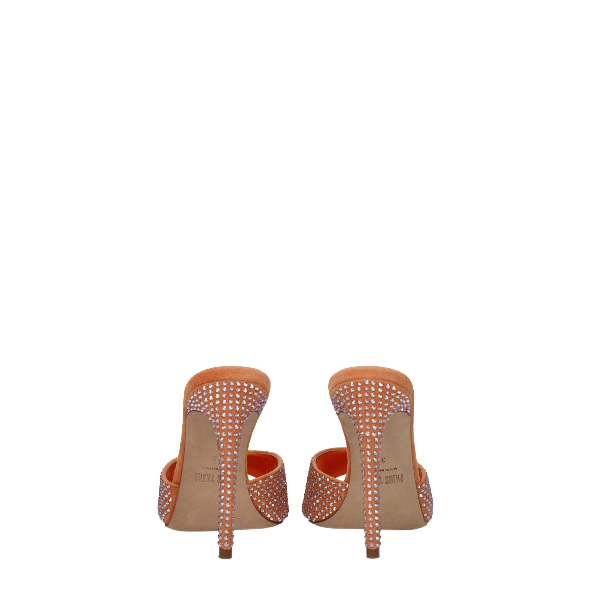 Paris Texas Orange Leather Stiletto Heels Sandals