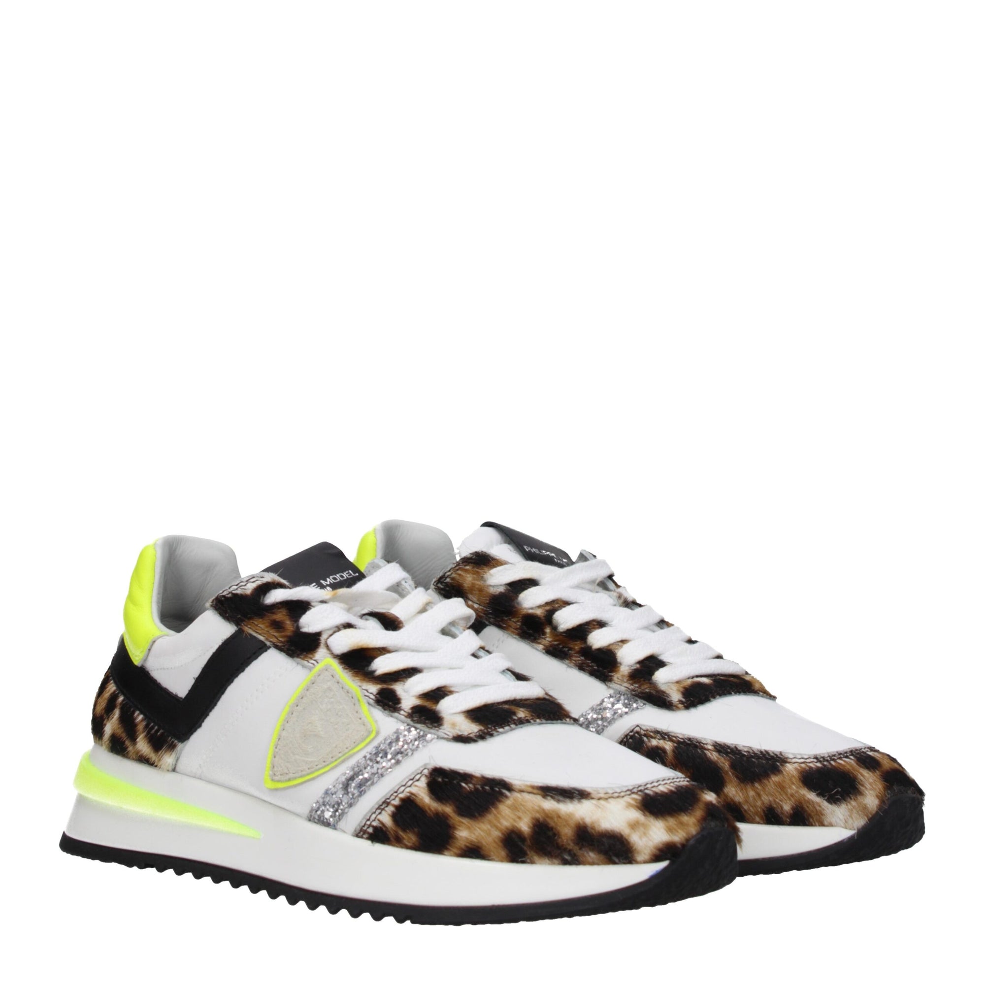 Philippe Model White Fabric Athletic Sneakers