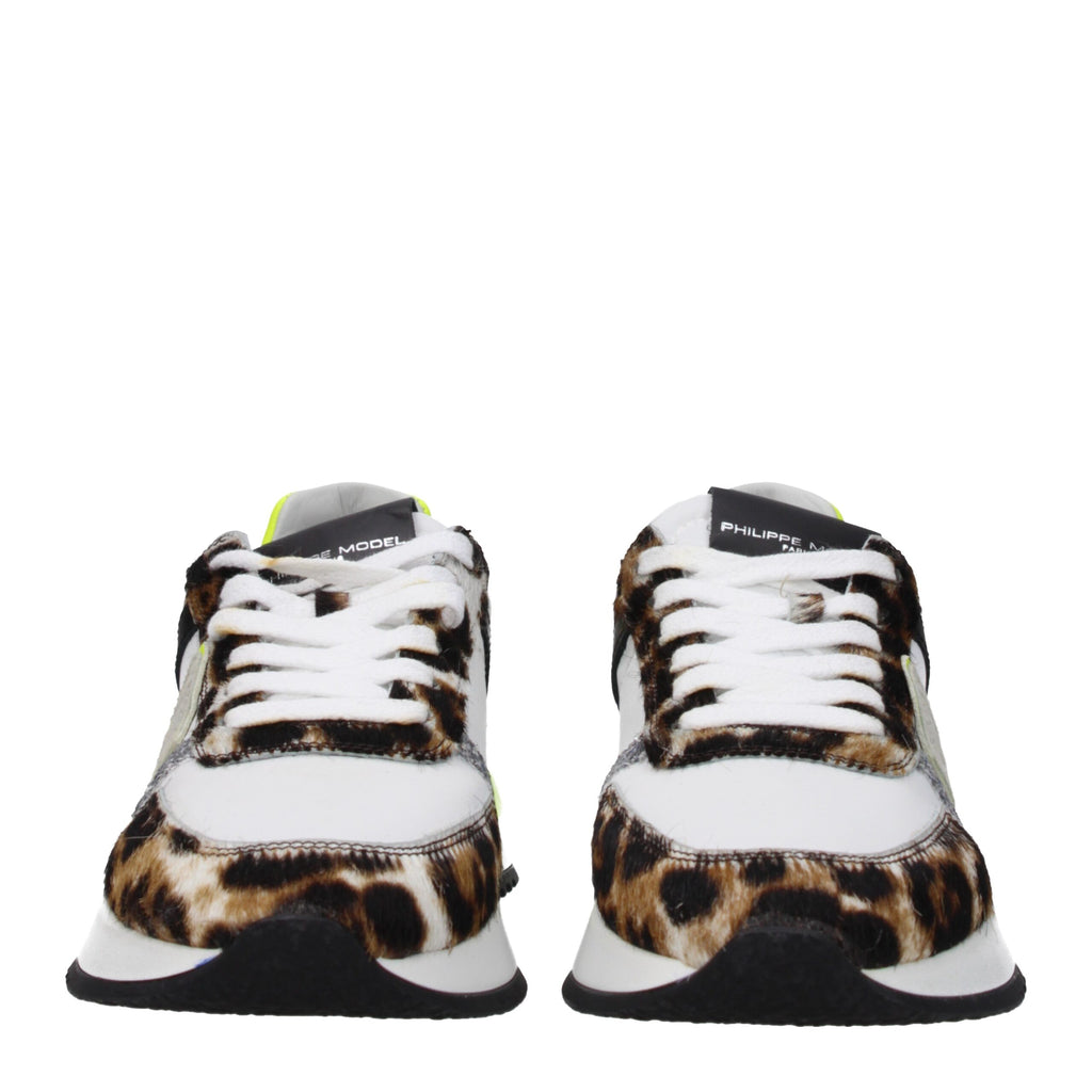 Philippe Model White Fabric Athletic Sneakers