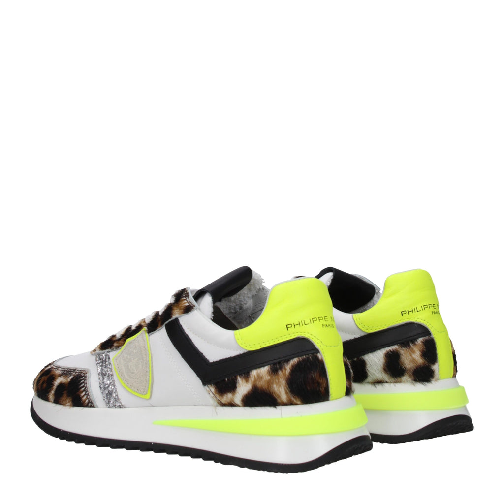 Philippe Model White Fabric Athletic Sneakers