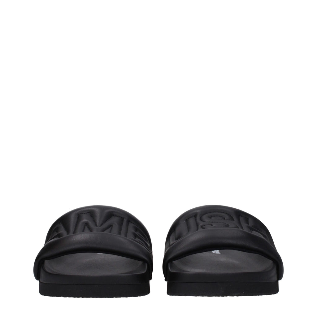 Ambush Black Leather Slippers Sandals