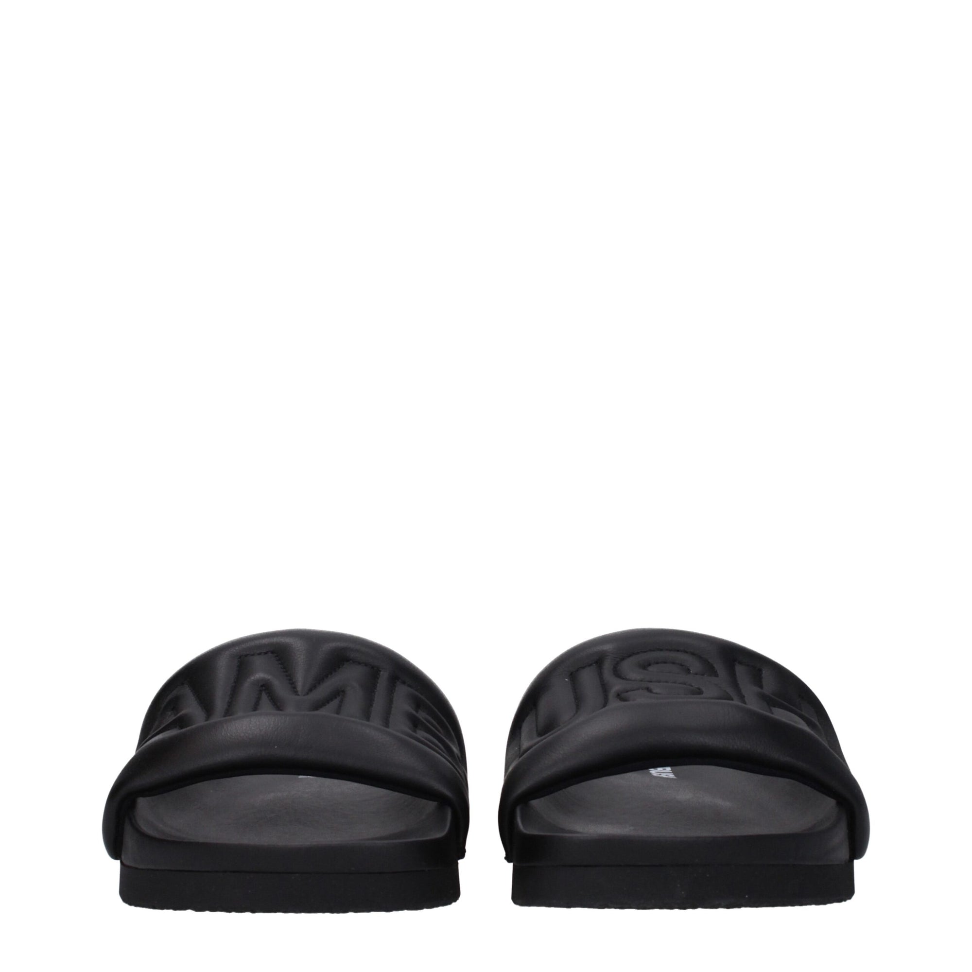 Ambush Black Leather Slippers Sandals