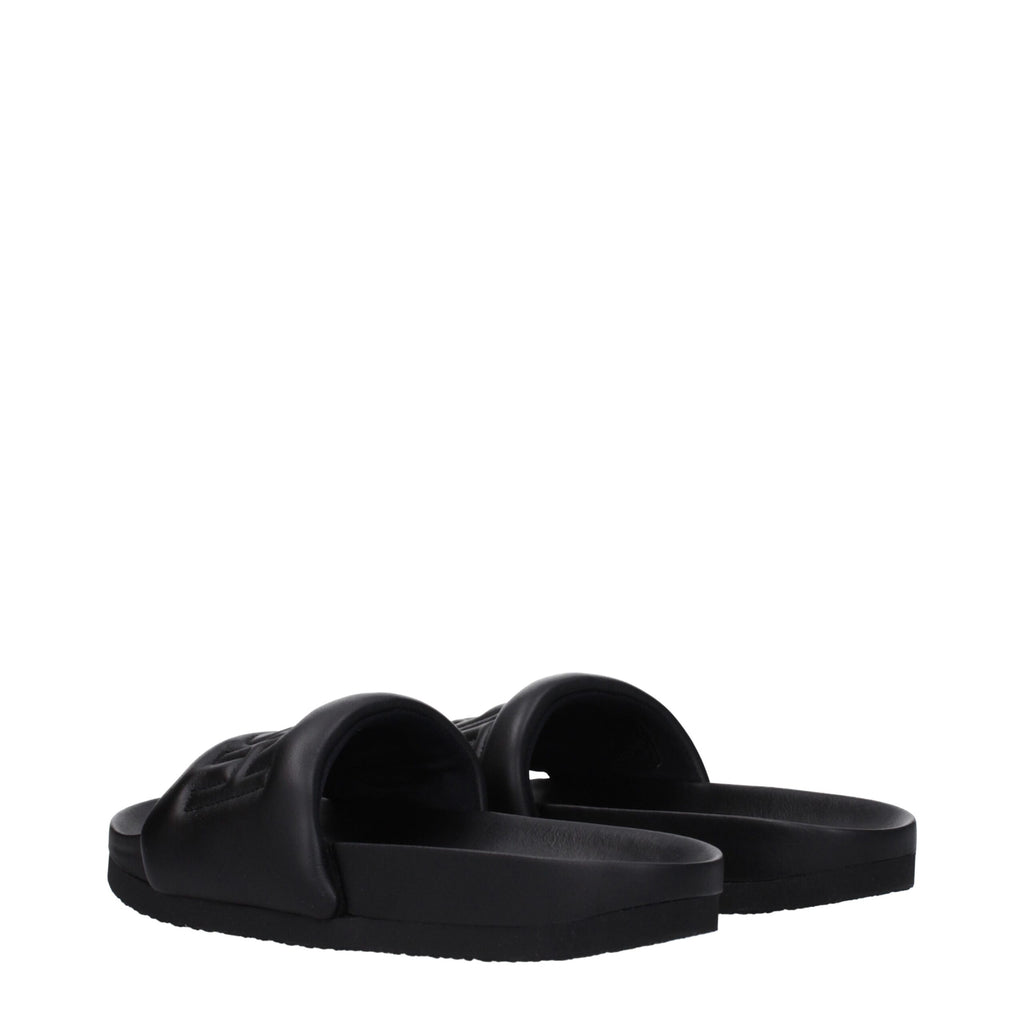 Ambush Black Leather Slippers Sandals