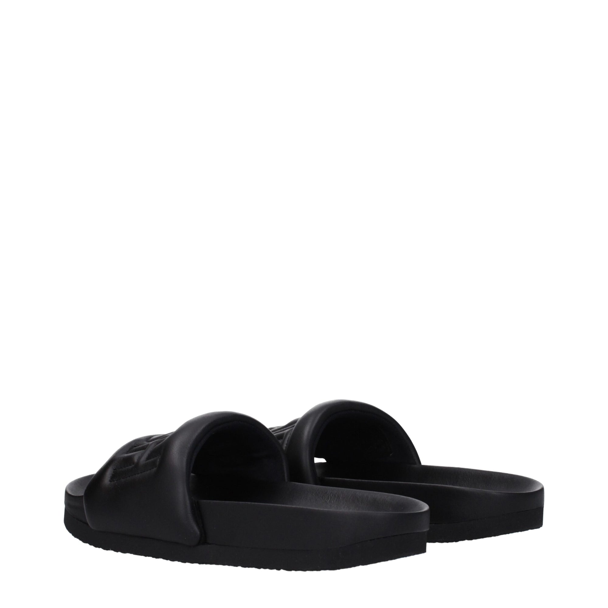 Ambush Black Leather Slippers Sandals