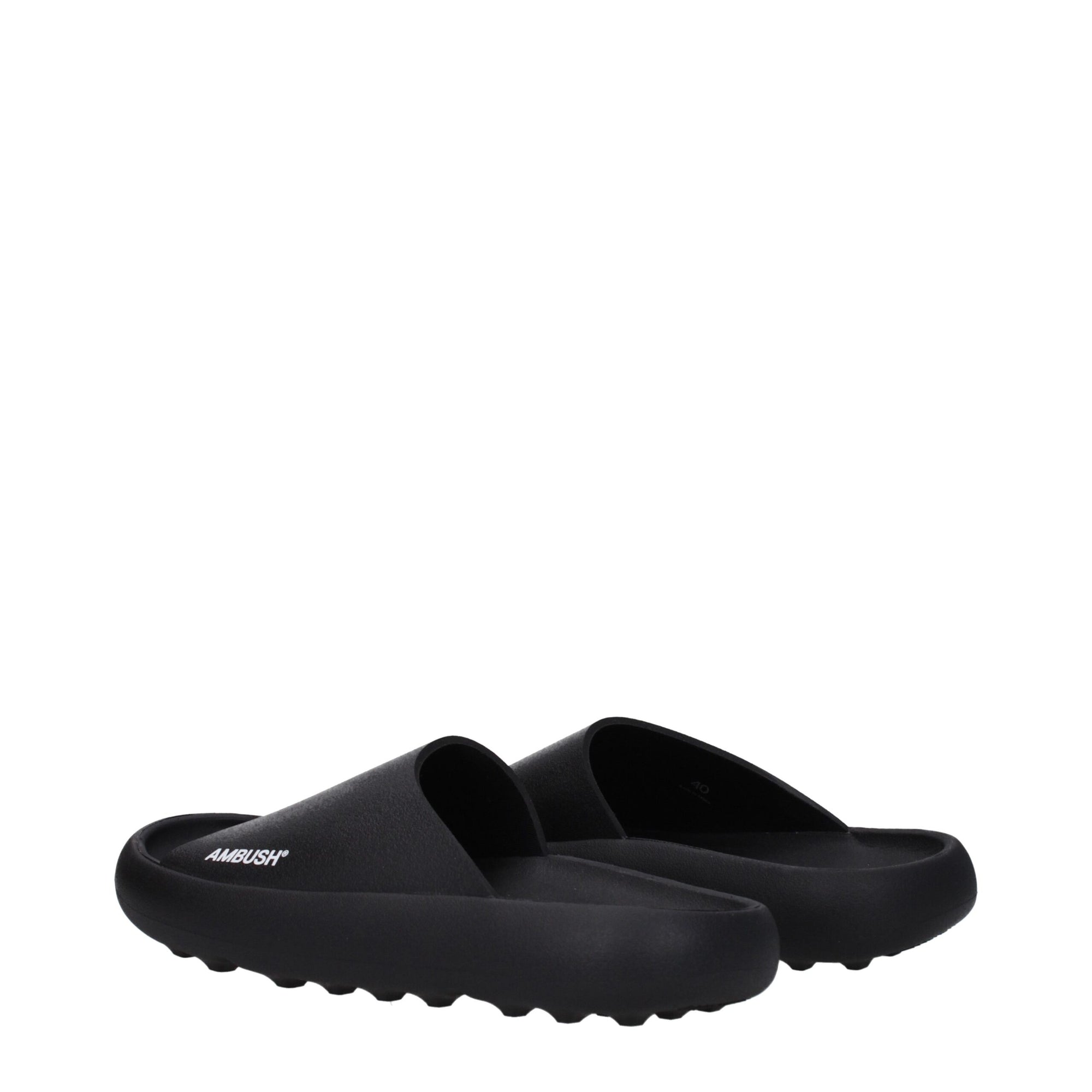 Ambush Black Cotton Slippers Sandals