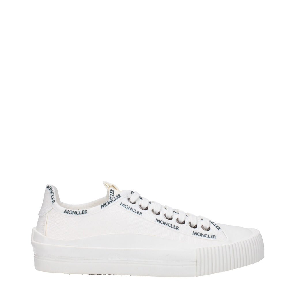 Moncler White Fabric Low Tops