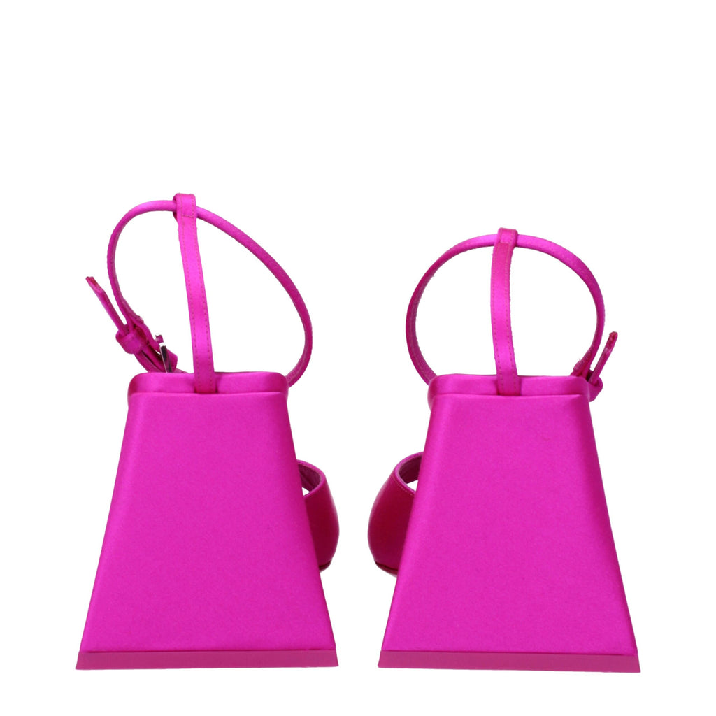 The Attico Pink Satin Stiletto Heels Sandals