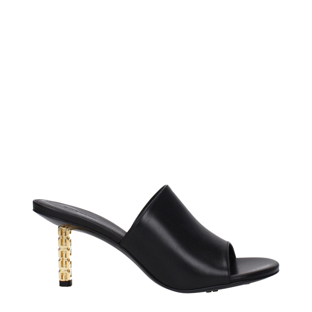 Givenchy Black Leather Stiletto Heels Sandals
