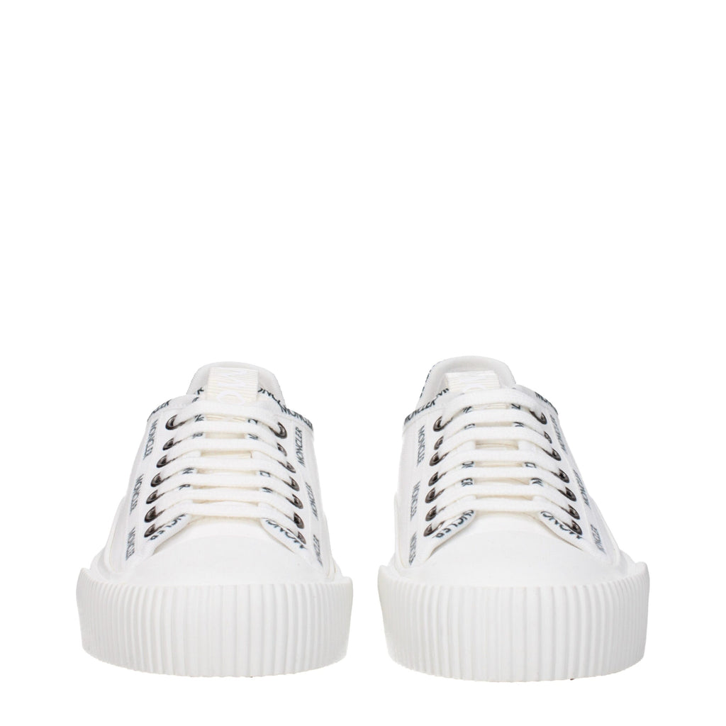 Moncler White Fabric Low Tops